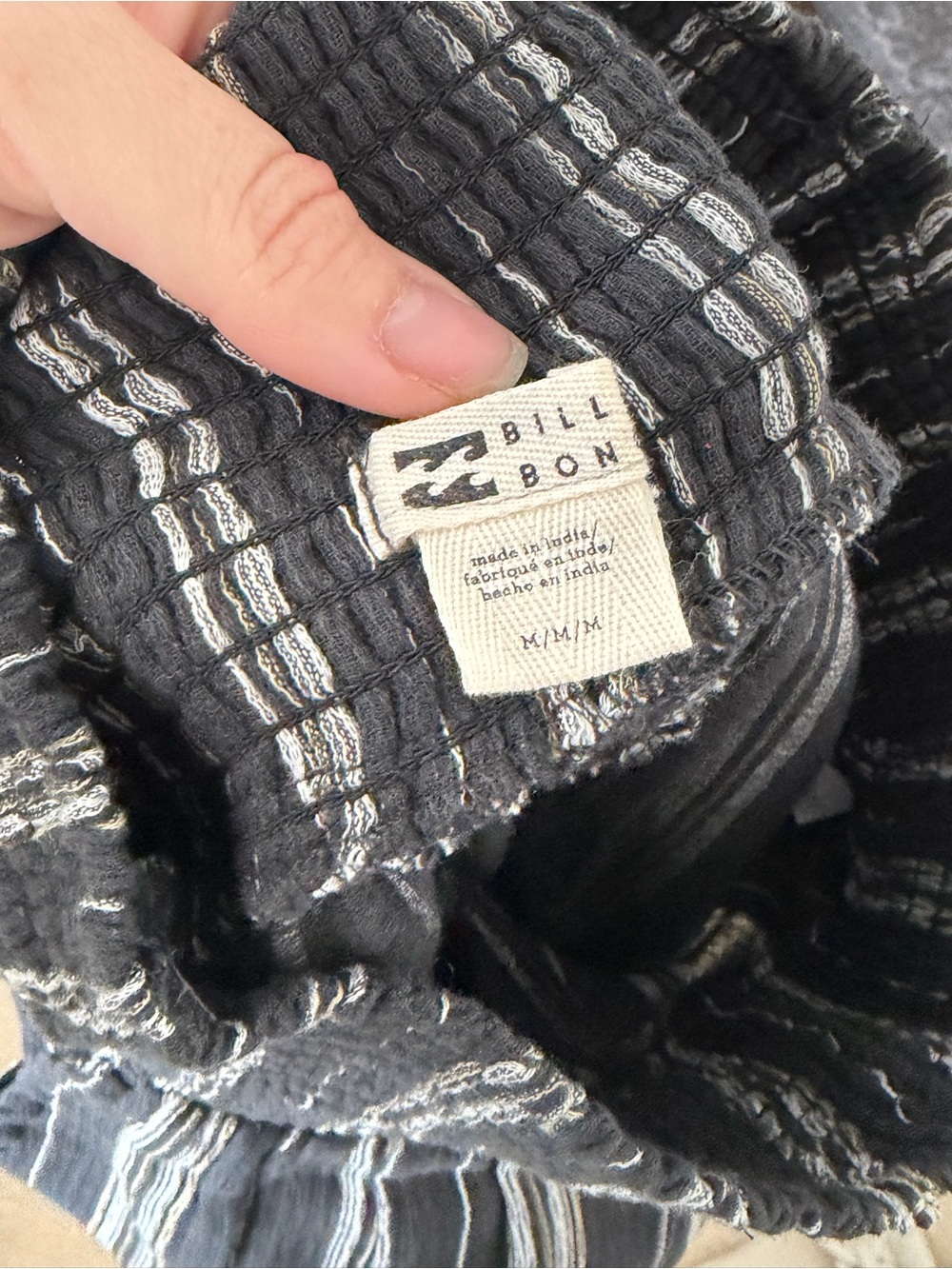 Billabong Black And White Striped Shorts